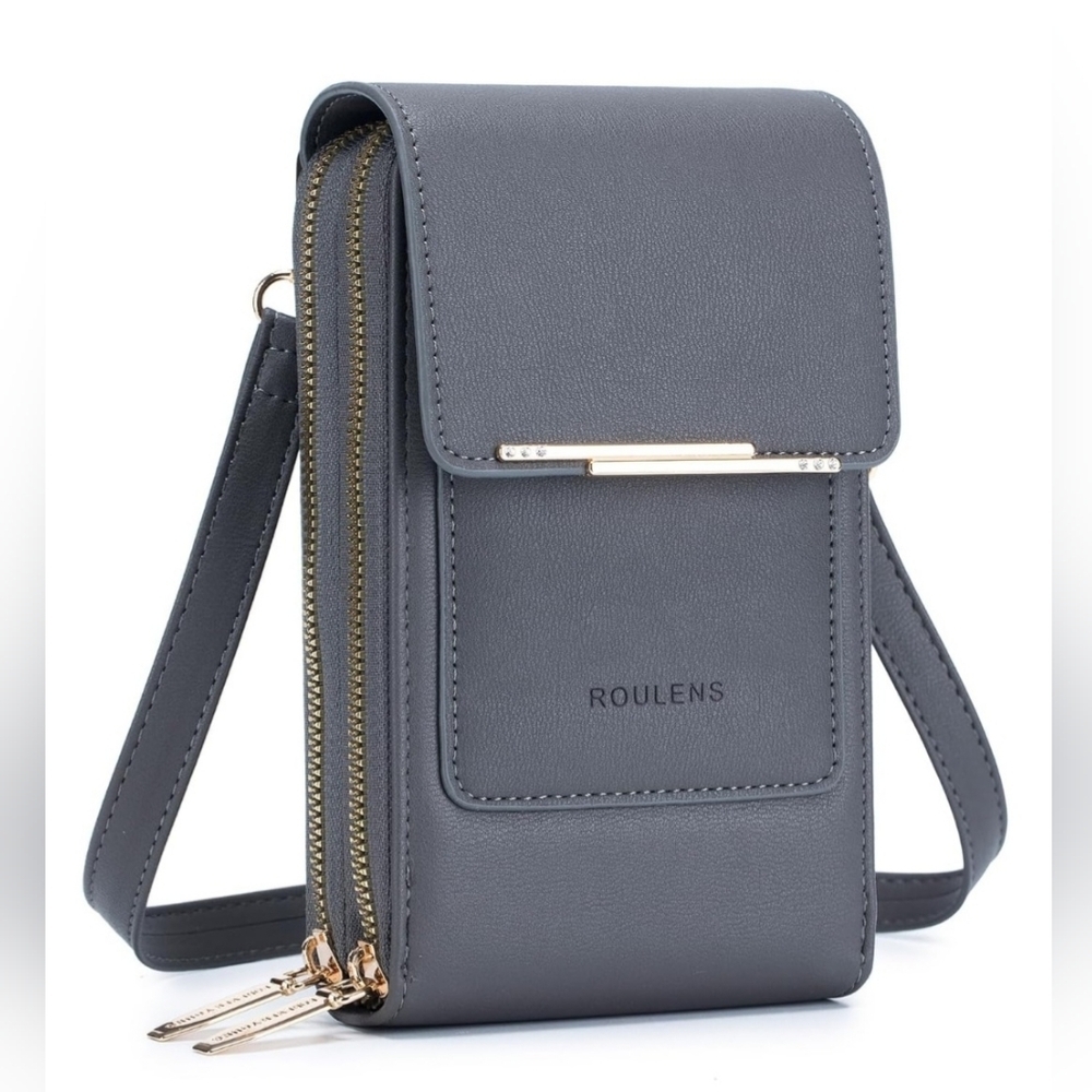 ROULENS SMALL CROSSBODY SHOULDER BAG/ FAUX LEATHER. GOLD TONE HARDWEAR.